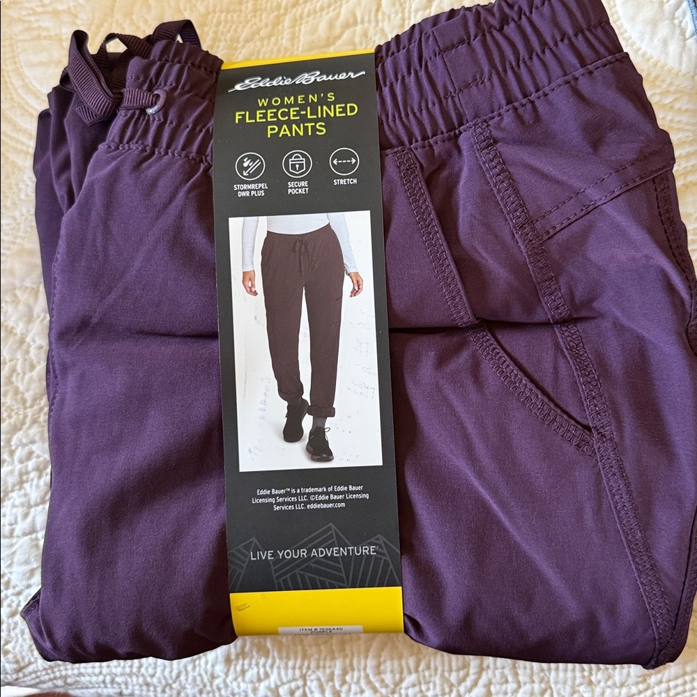 Eddie Bauer Purple Fleece-Lined Pants